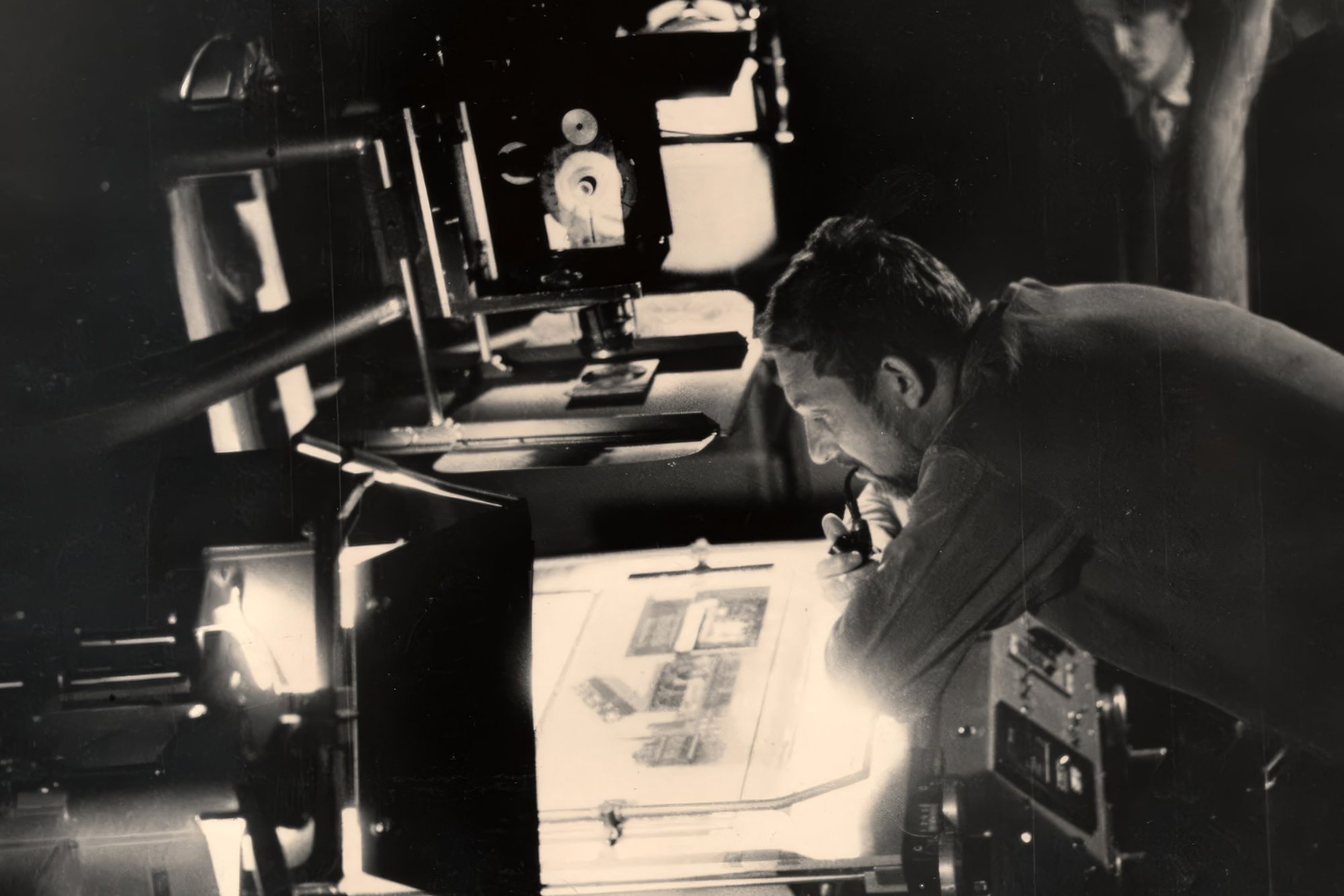 Bob Godfrey at work on the rostrum camera