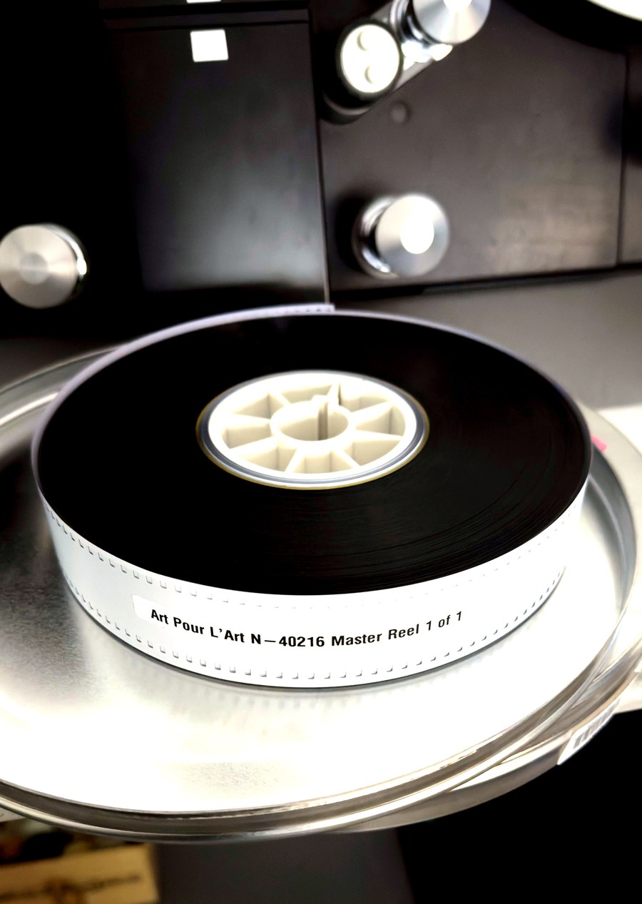 The film reel labelled Art Pour L'art, Master Reel 1 of 1